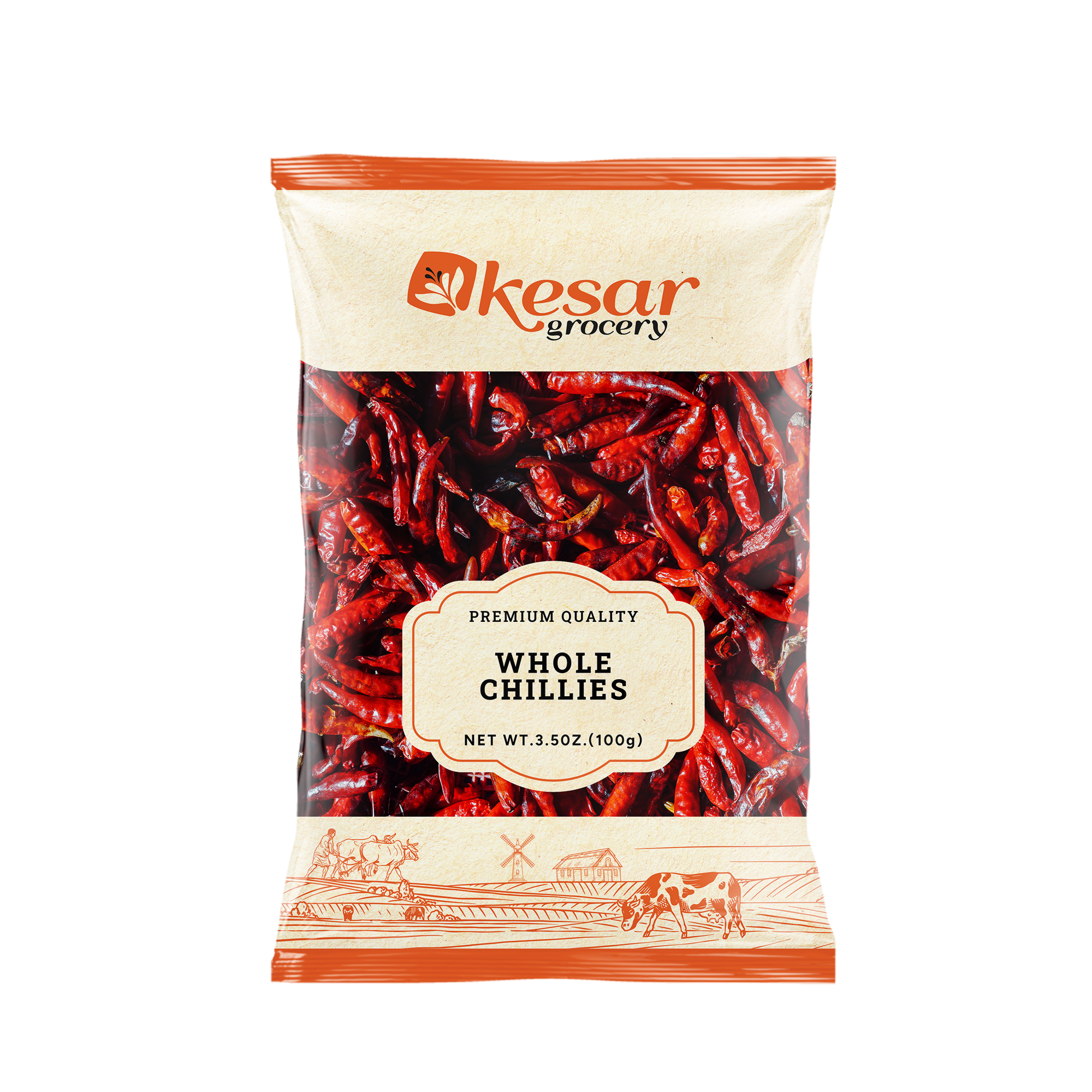 Kesar Whole Red Chillies (7 OZ, 200GM)