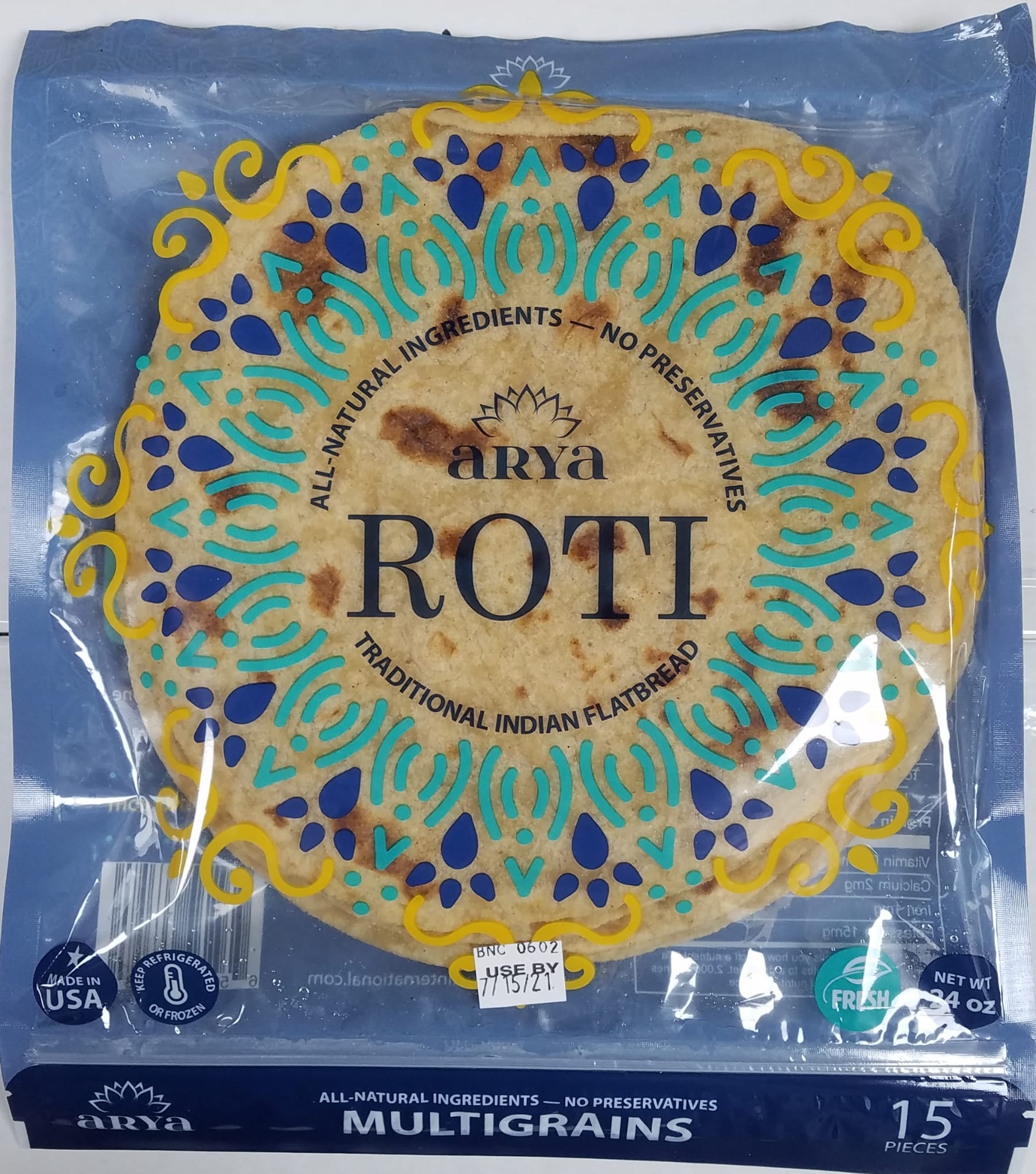 Buy Online Arya Multigrains Roti (15 PCS) | NJ USA.