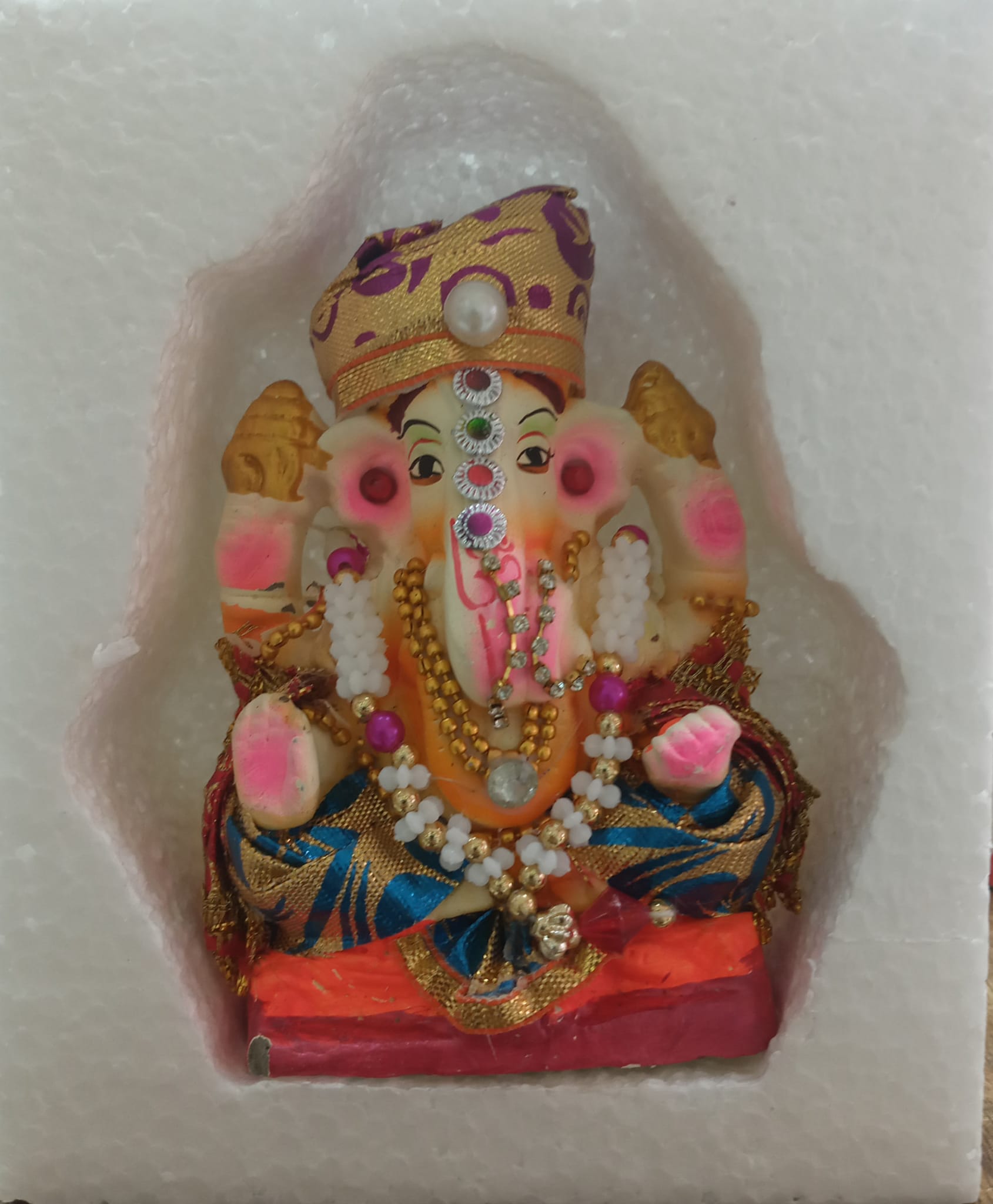 Eco Friendly (CLAY) Lord Ganesha Ganpati Idol (4" Inch)