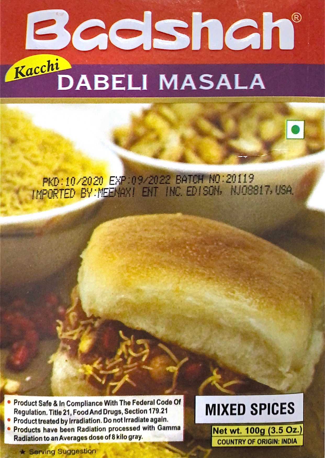 Badshah Kacchi Dabeli Masala - 3.5 Oz (100 Gm)