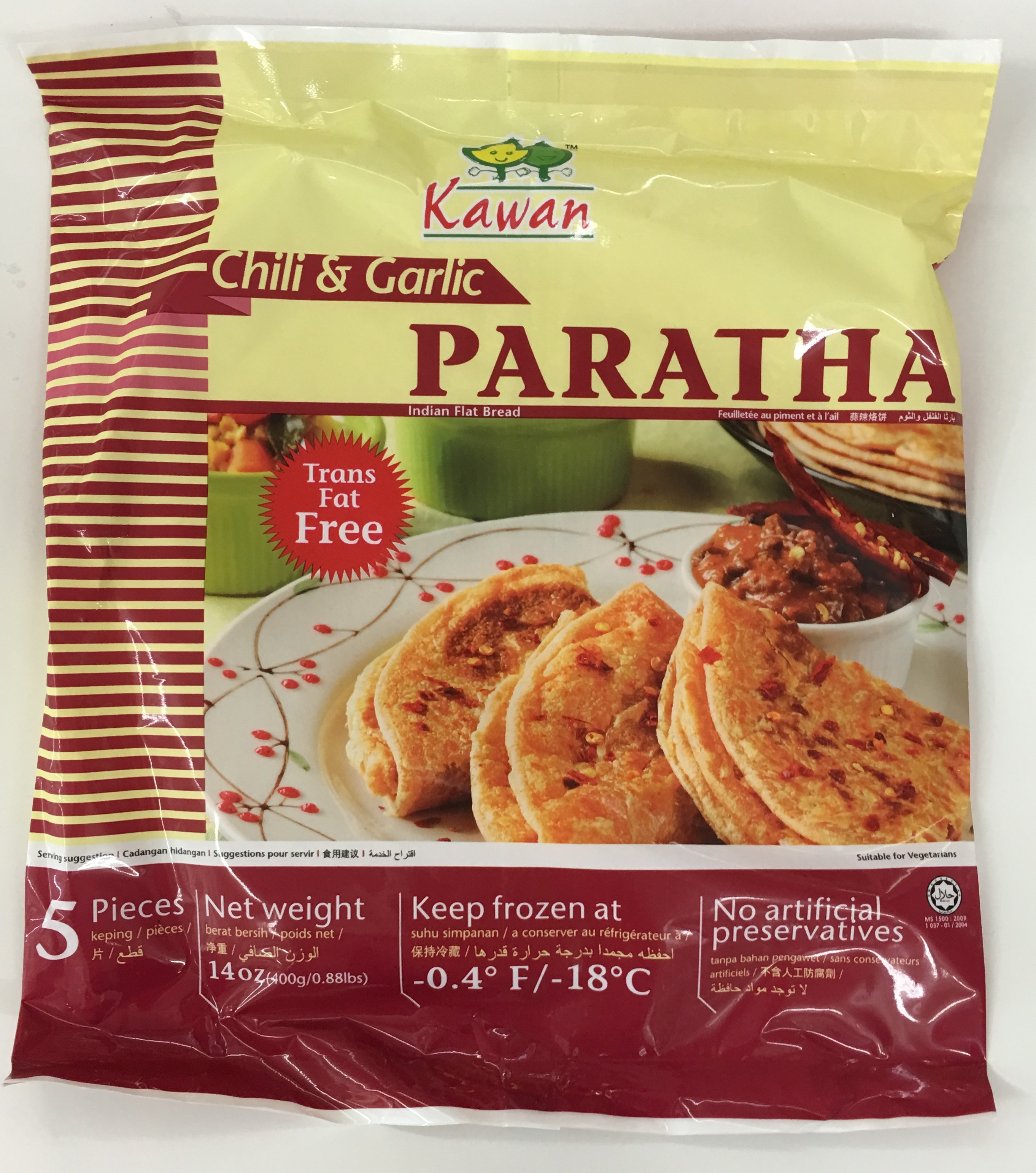 Kawan Chilli Garlic Paratha 5 Pcs