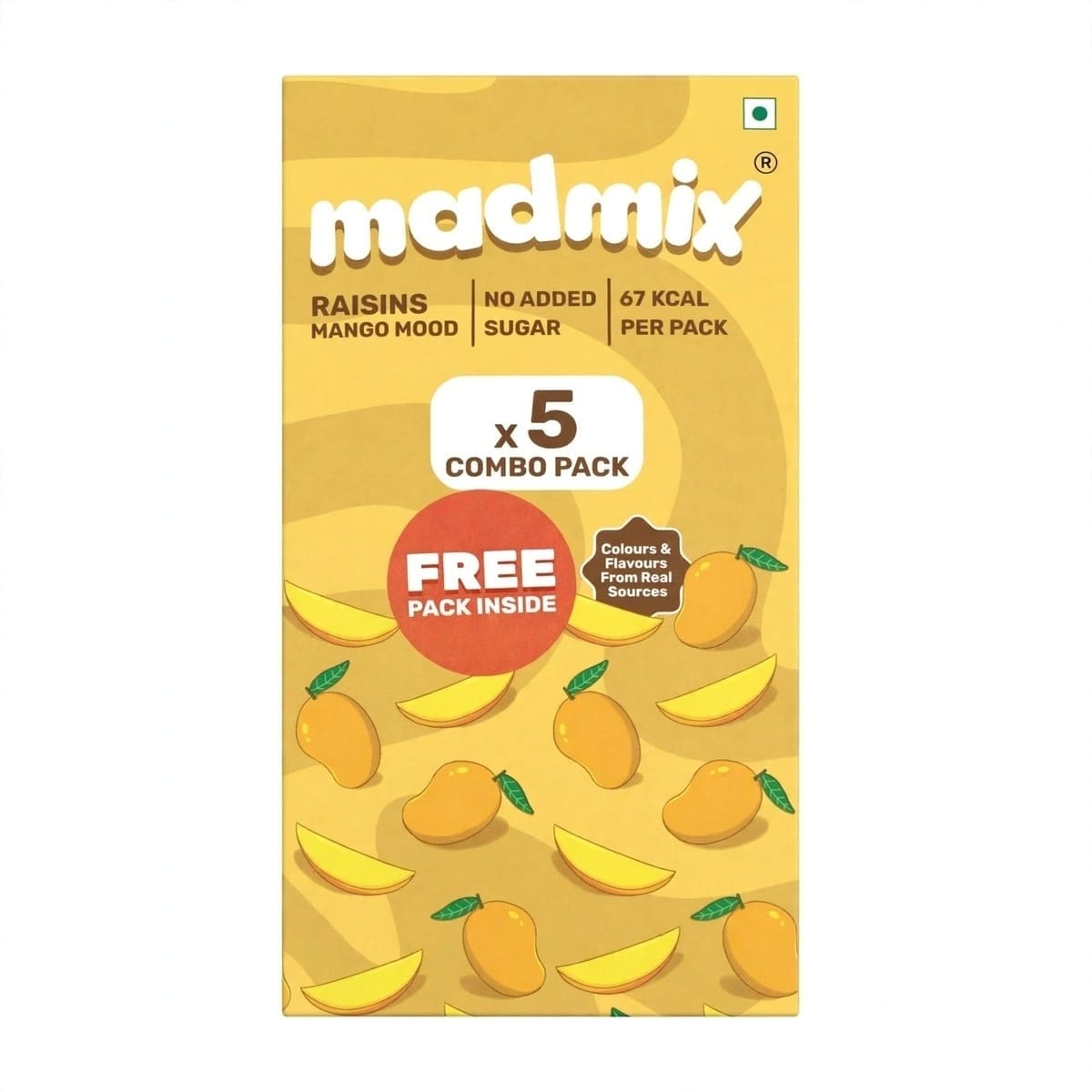 Madmix Flavoured Raisins (Mango Mood) - Pack Of 5*11 Gm