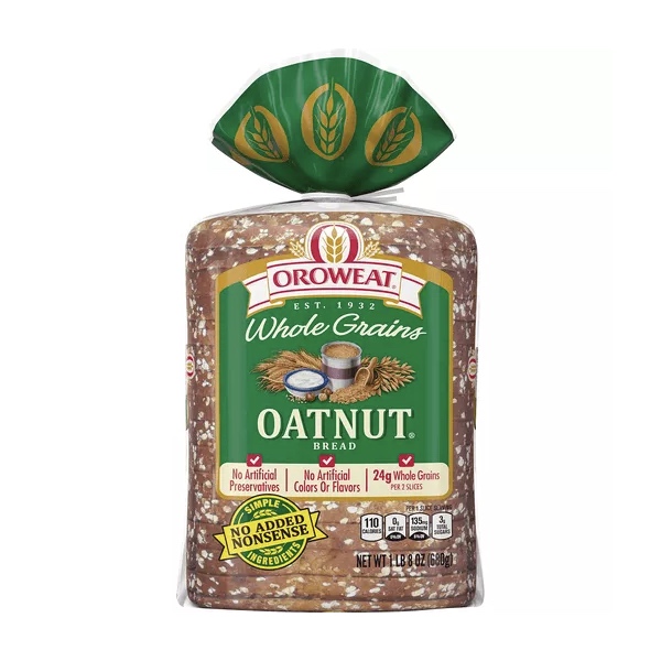 Oroweat Whole Grains Small Slice Oatnut Bread Loaf, 18 Oz