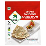 24 Mantra Organic Tandoori Garlic Naan - 5 Pcs (400 Gm)