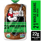 Dave's Killer Bread 21 Whole Grains and Seeds Organic Bread Loaf, 27 oz, 17 Count