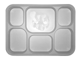Disposable Plastic Plates 6 Compartment Thali - White (25 PCS)
