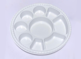 Disposable Plastic Plates 9 Compartment Thali - White (25 PCS)