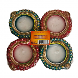 Decorative Diwali Diya With Wax - 4 PCS